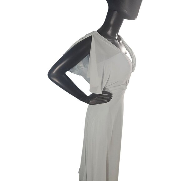 NWOT Seaglass Chiffon Flutter Sleeve A-Line Maxi Formal Dress - Mori Lee - Picture 5 of 11